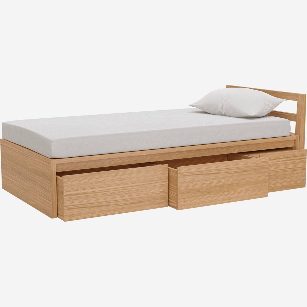 ADAMS II Κρεβάτι δρύινο με αποθηκευτικό χώρο 90x200cm - Image 2