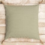 NATURAL Cotton pillow with green jute