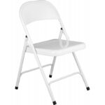 MACADAM white folding metal chair