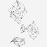 Abstract black metallic wall decoration