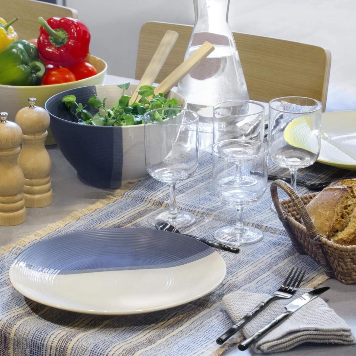 Roxana Πιάτο δείπνου κεραμικό - 28 cm - Μπλε γκρι - Image 4