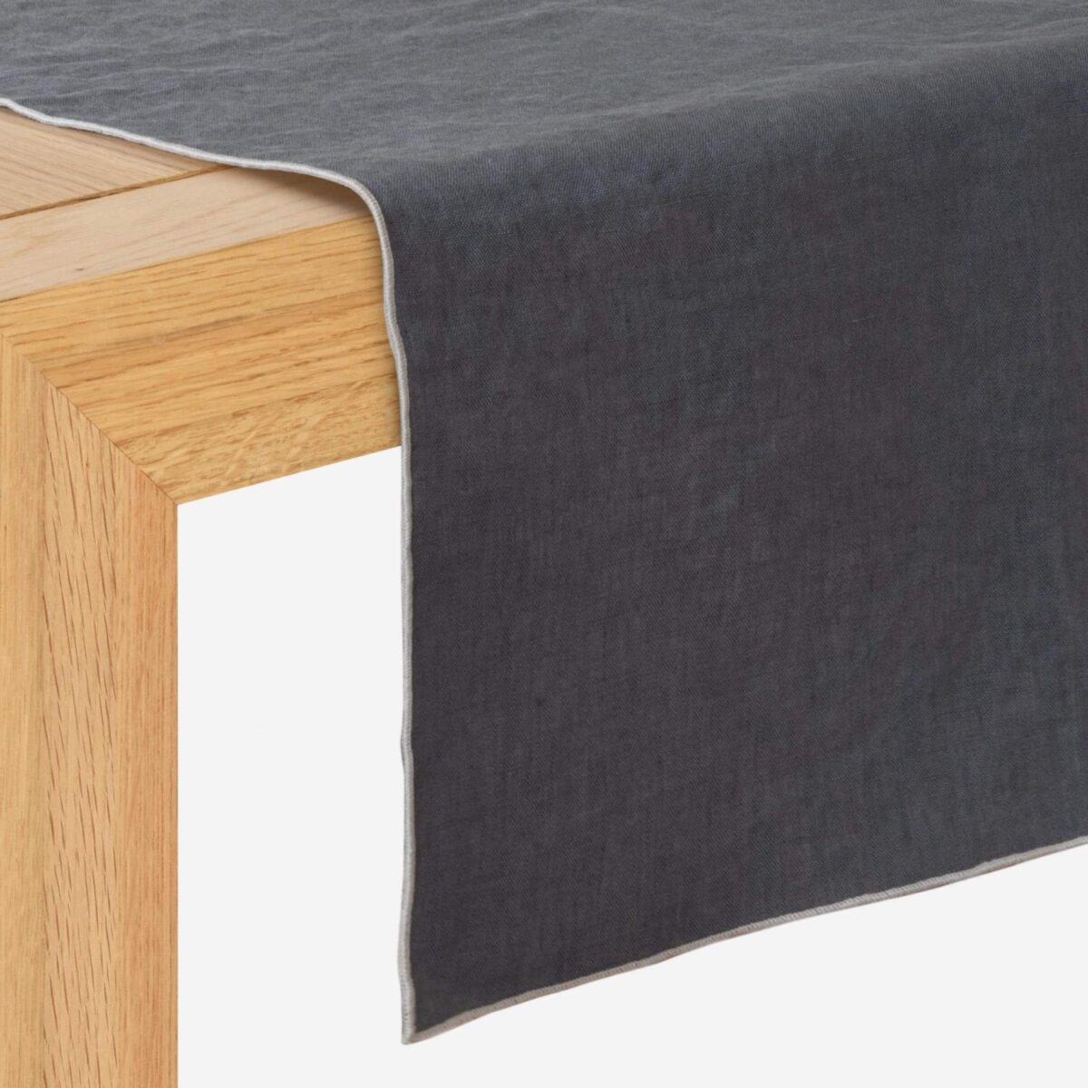 Linen Runner από λινό ύφασμα - 40 x 150 cm - Ανθρακί γκρι - Image 2