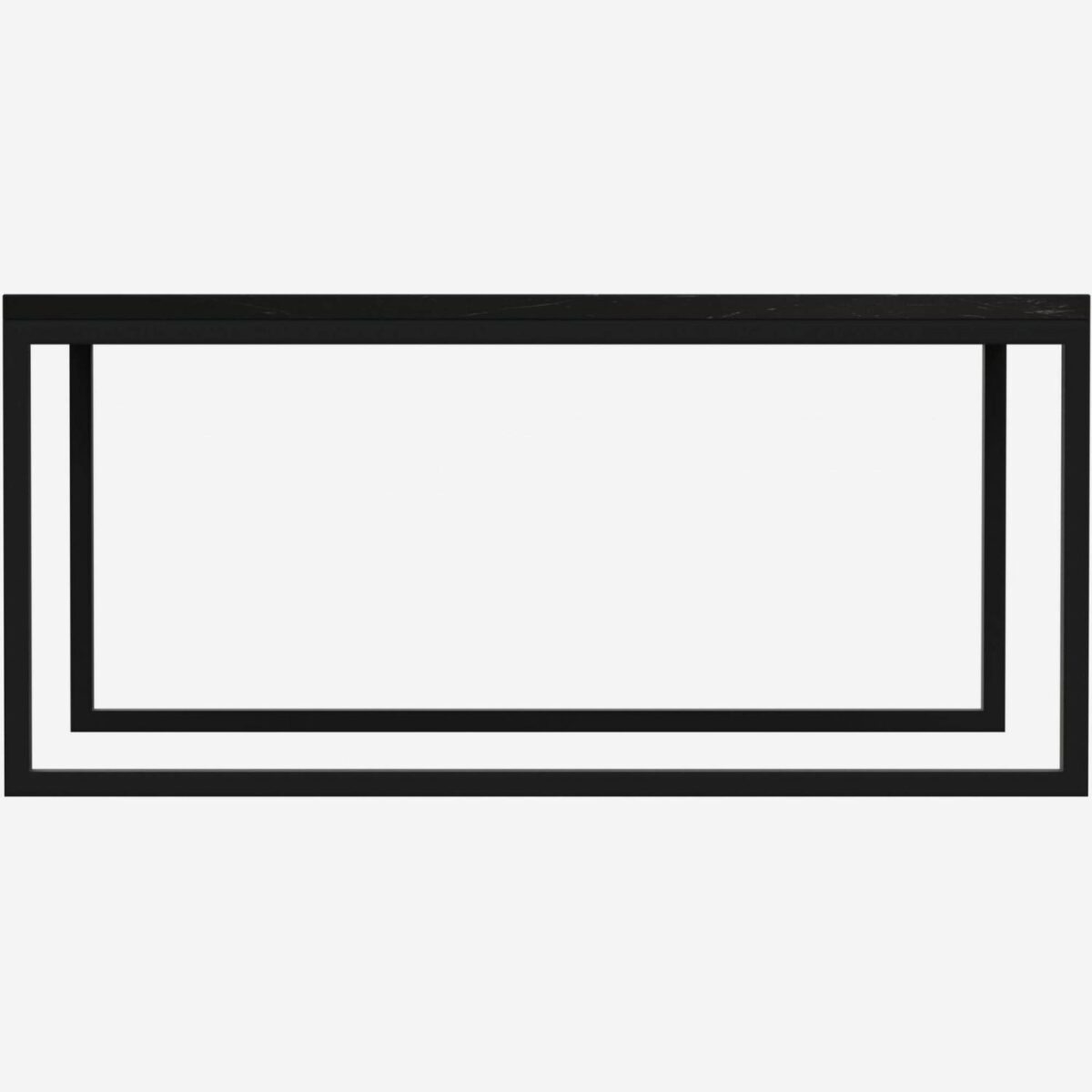 Olik Rectangular coffee table with marble top - Black - Image 3