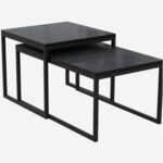 Olik Rectangular coffee table with marble top - Black - Image 4
