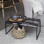 Olik Rectangular coffee table with marble top - Black - Image 5