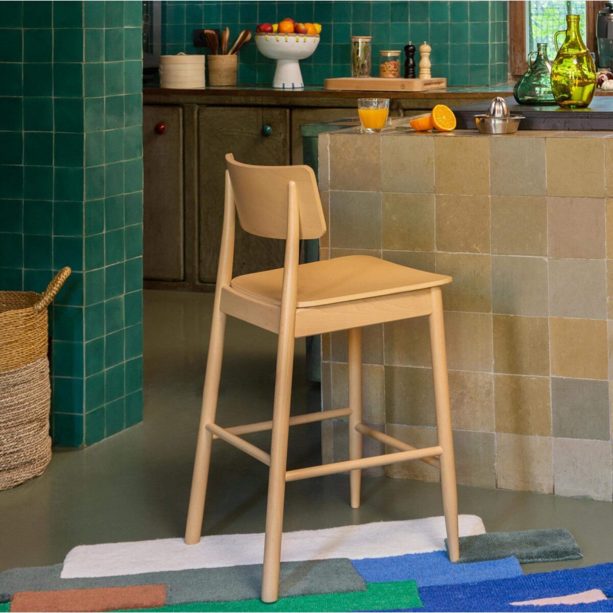 PIPPA Ψηλή καρέκλα μπαρ από οξιά – Ανοιχτόχρωμο ξύλο - Image 2