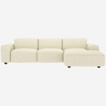 POSADA Καναπές 3 θέσεων με δεξιά γωνία από ύφασμα Venezia - Off White