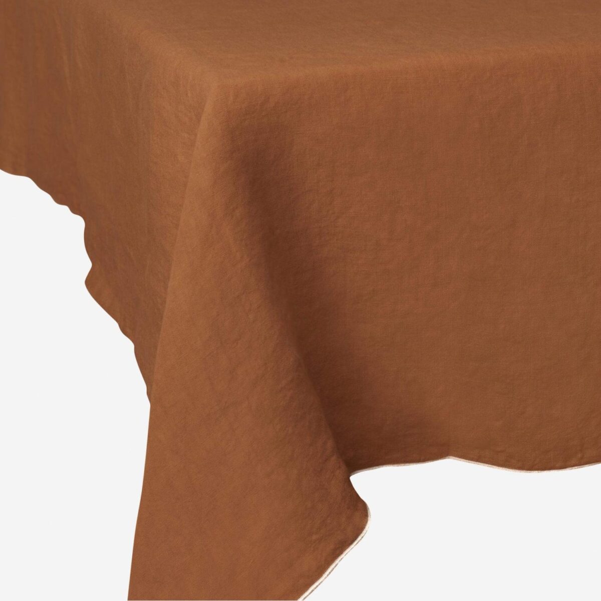 Linen Λινό τραπεζομάντιλο - 150 x 250 cm - Καραμελένιο καφέ - Image 2
