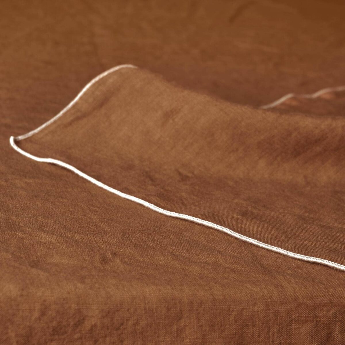 Linen Λινό τραπεζομάντιλο - 150 x 250 cm - Καραμελένιο καφέ - Image 3