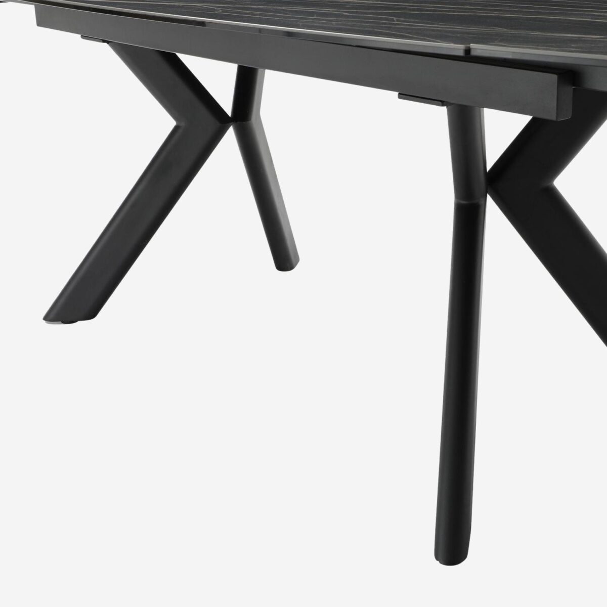 Ganty Extendable Oval Ceramic Table - Matt Black - Image 3