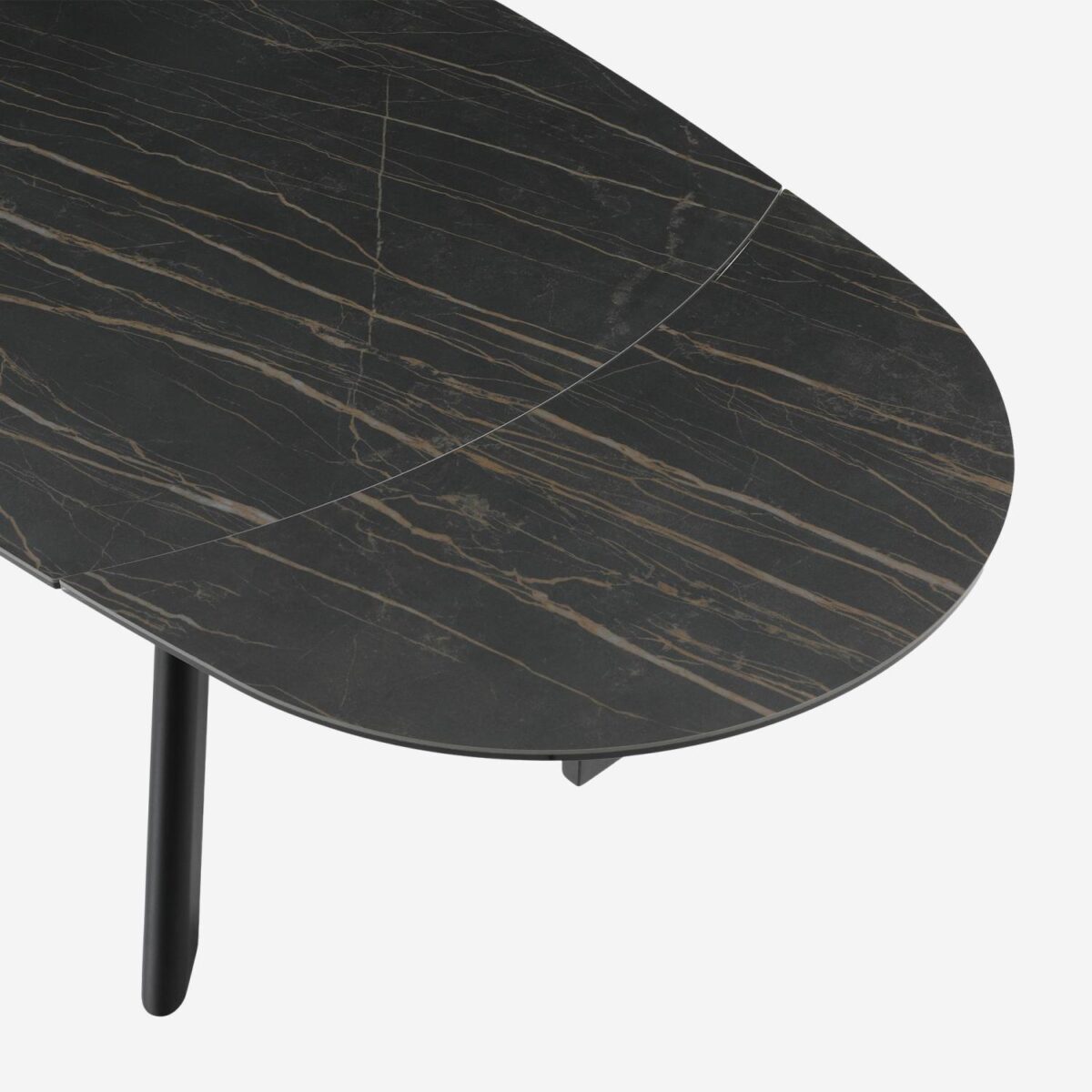 Ganty Extendable Oval Ceramic Table - Matt Black - Image 4