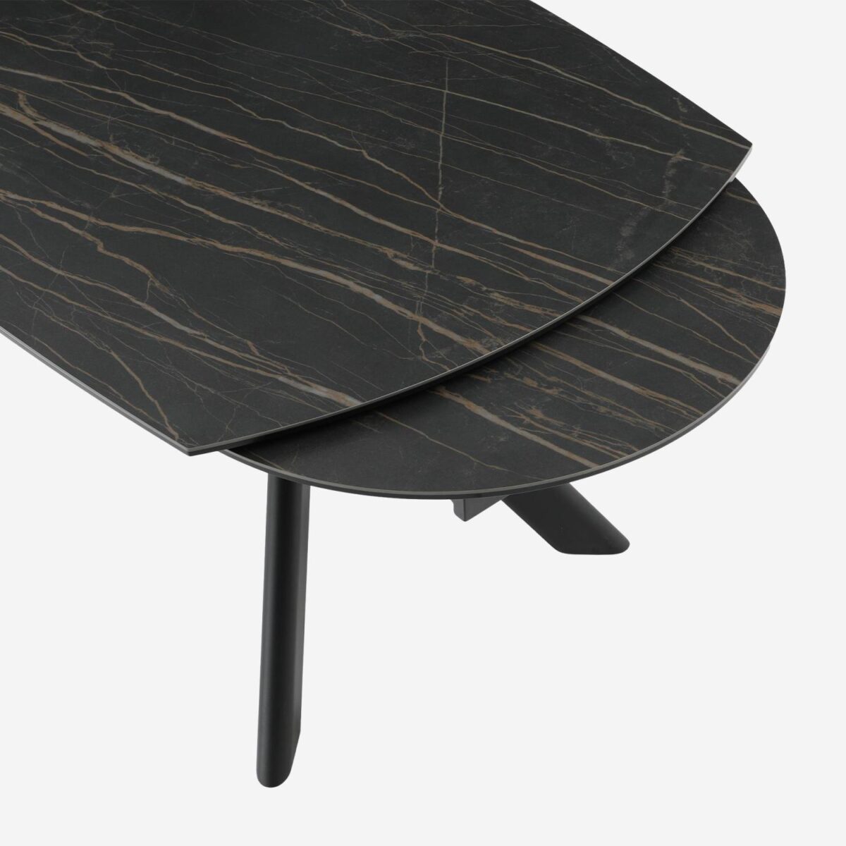 Ganty Extendable Oval Ceramic Table - Matt Black - Image 6