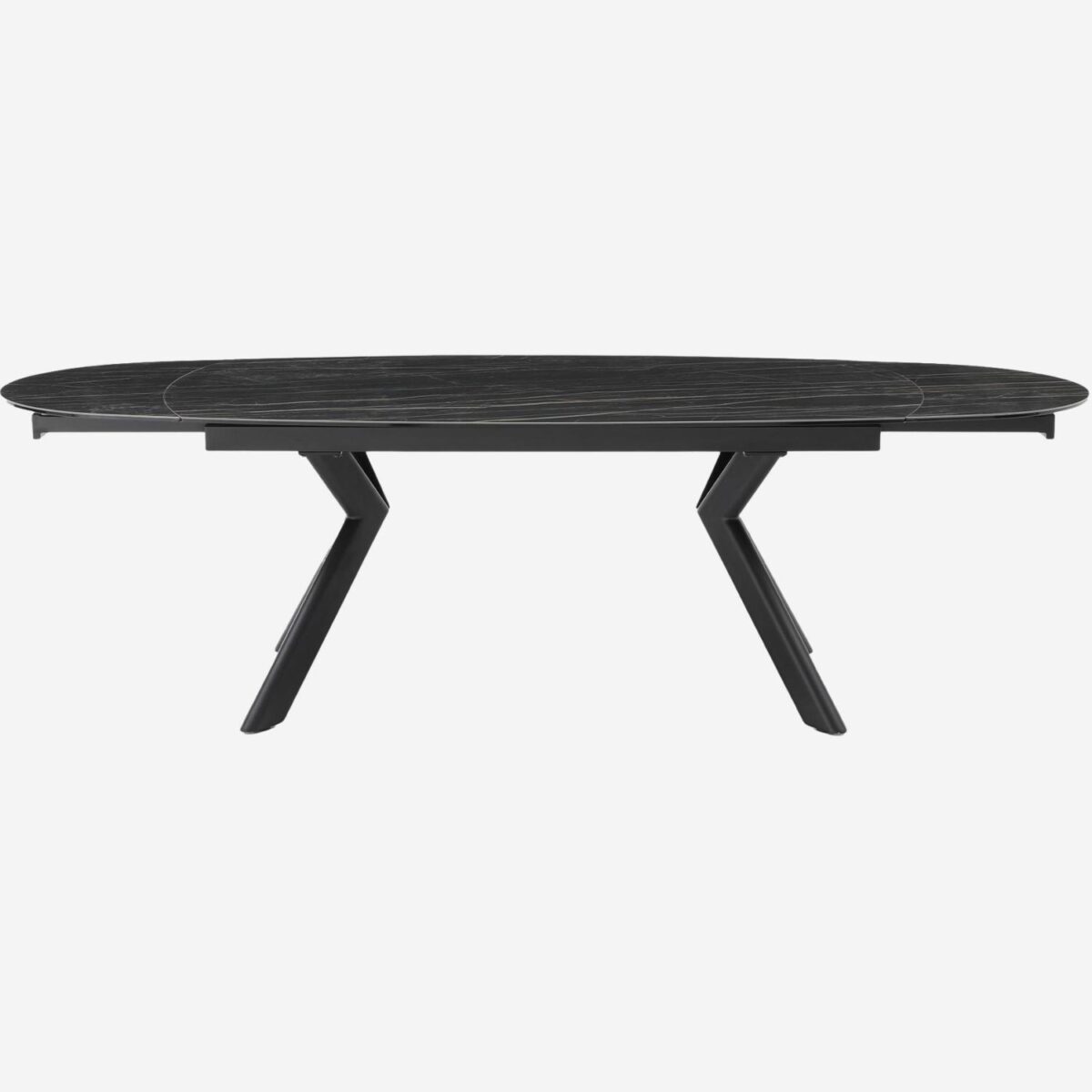 Ganty Extendable Oval Ceramic Table - Matt Black - Image 7