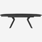 Ganty Extendable Oval Ceramic Table - Matt Black - Image 7