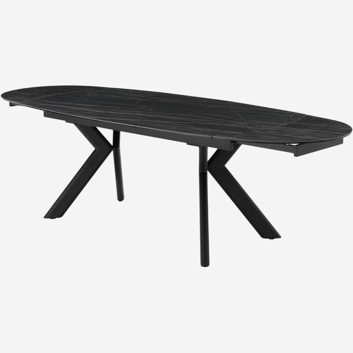 Ganty Extendable Oval Ceramic Table - Matt Black - Image 8