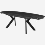 Ganty Extendable Oval Ceramic Table - Matt Black - Image 8