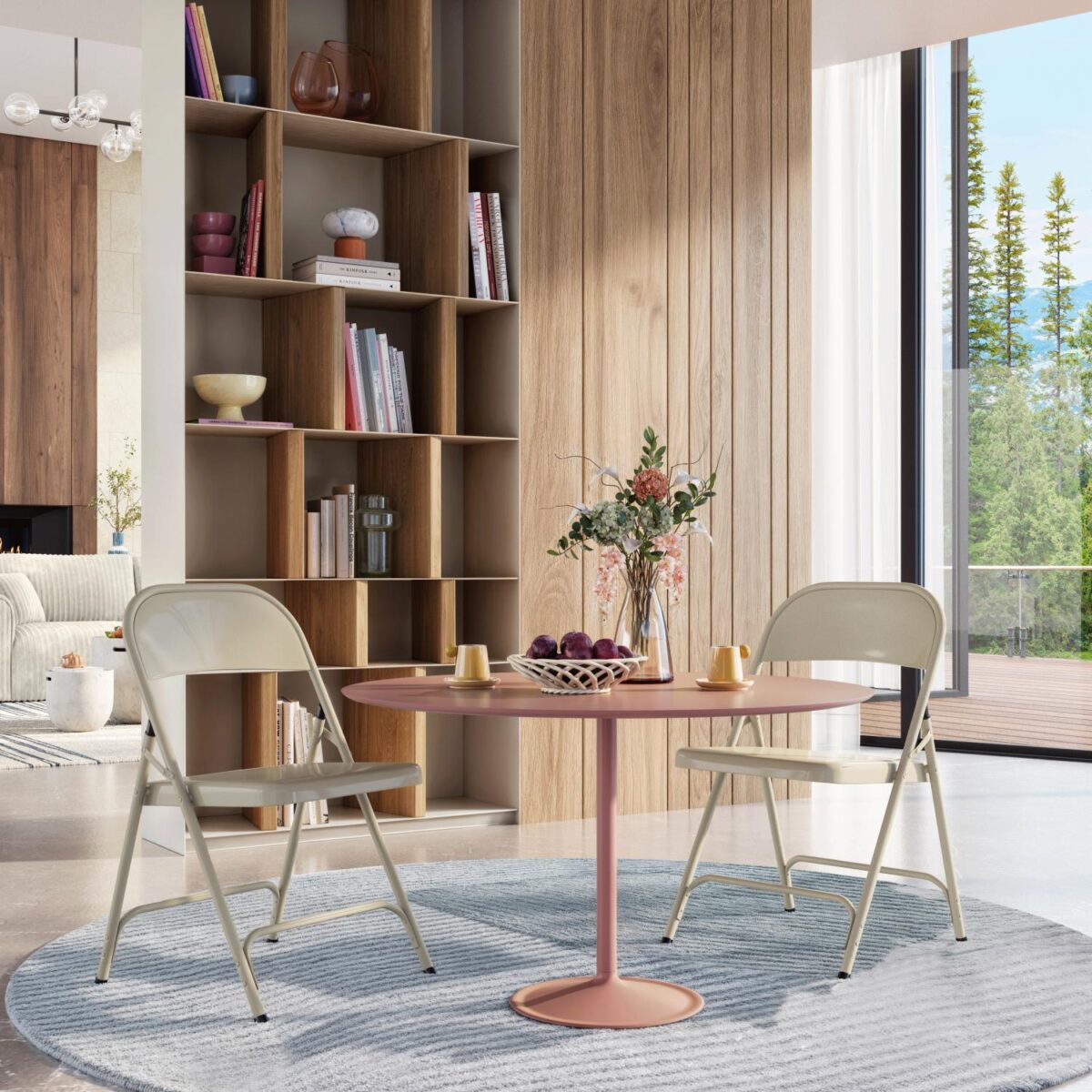 Macadam  Λακαρισμένη ατσάλινη πτυσσόμενη καρέκλα - Sable - Image 6