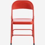 Macadam Lacquered steel folding chair - Poppy red
