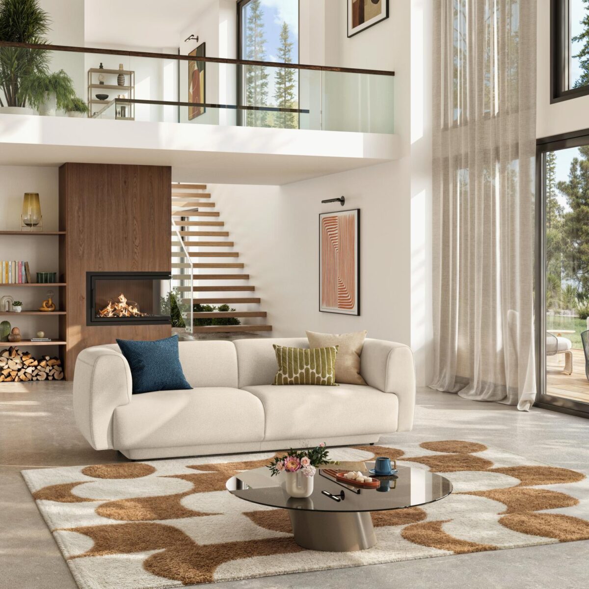 Austin Καναπές 3θέσιος με ύφασμα - Βανίλια μπεζ - Design by Federica Francini - Image 2