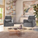 Antoine Fabric armchair - Pebble gray - Design by James Patterson - Image 2