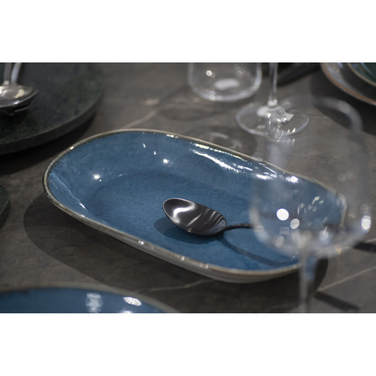 Sicily oval plate 17X29cm blue - Image 4