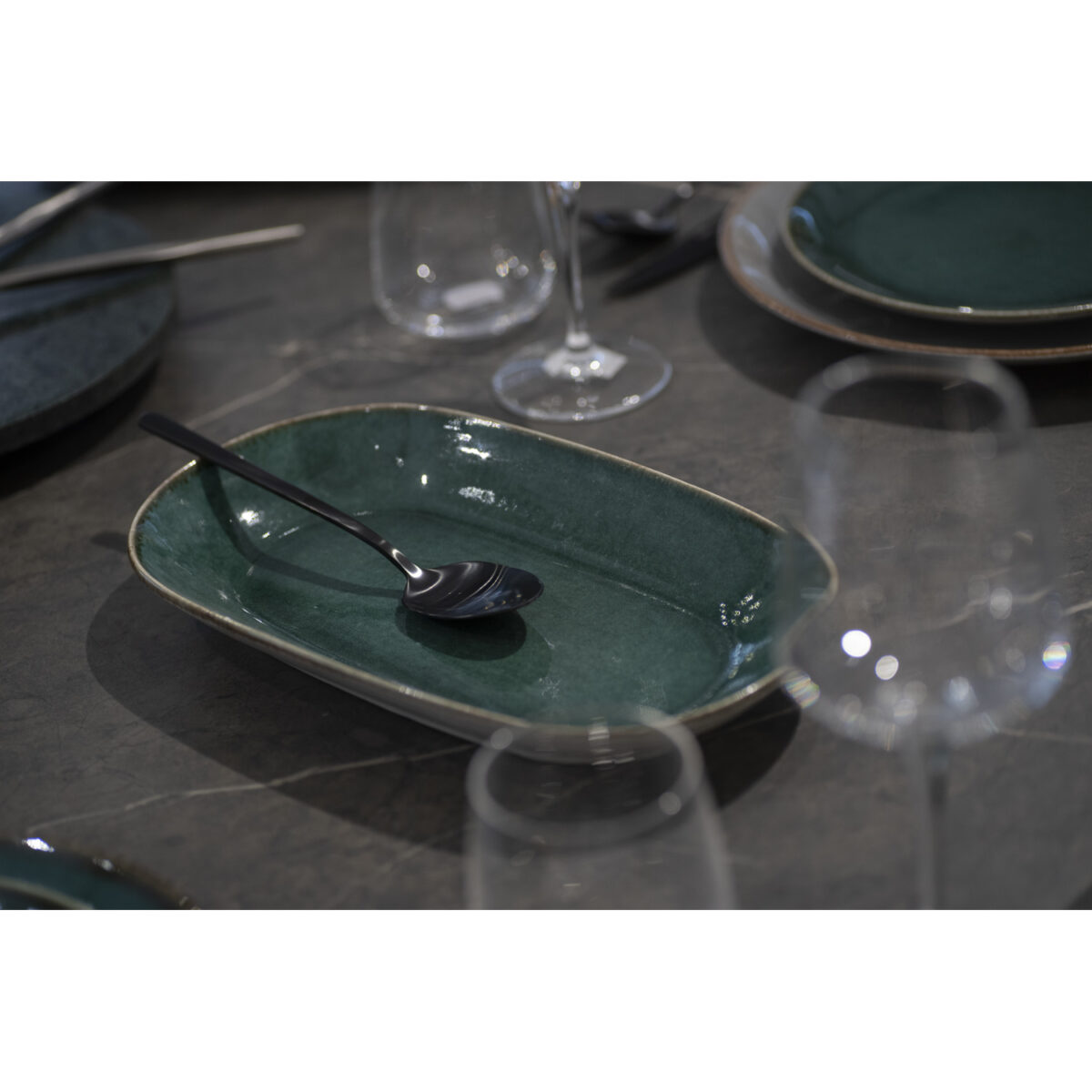 Sicily oval plate 14X24cm green - Image 2