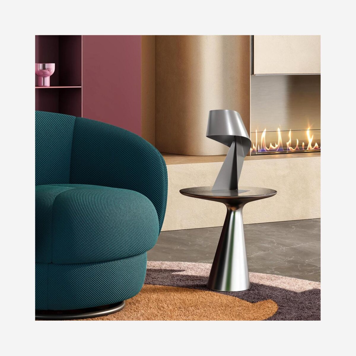 Ribbon Limited Edition - Μεταλλικό επιτραπέζιο φωτιστικό - Mineral Grey - 35 cm - Design by Claire Norcross - Image 2