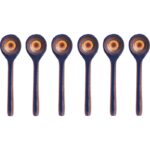 OCOLO Σετ έξι κουταλάκια σε ξύλο ράκκα πολύχρωμα