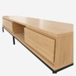 Flavie Sideboard in oak and black metal with 2 doors and 2 drawers - Natural - Design by Helena Pille - Image 6