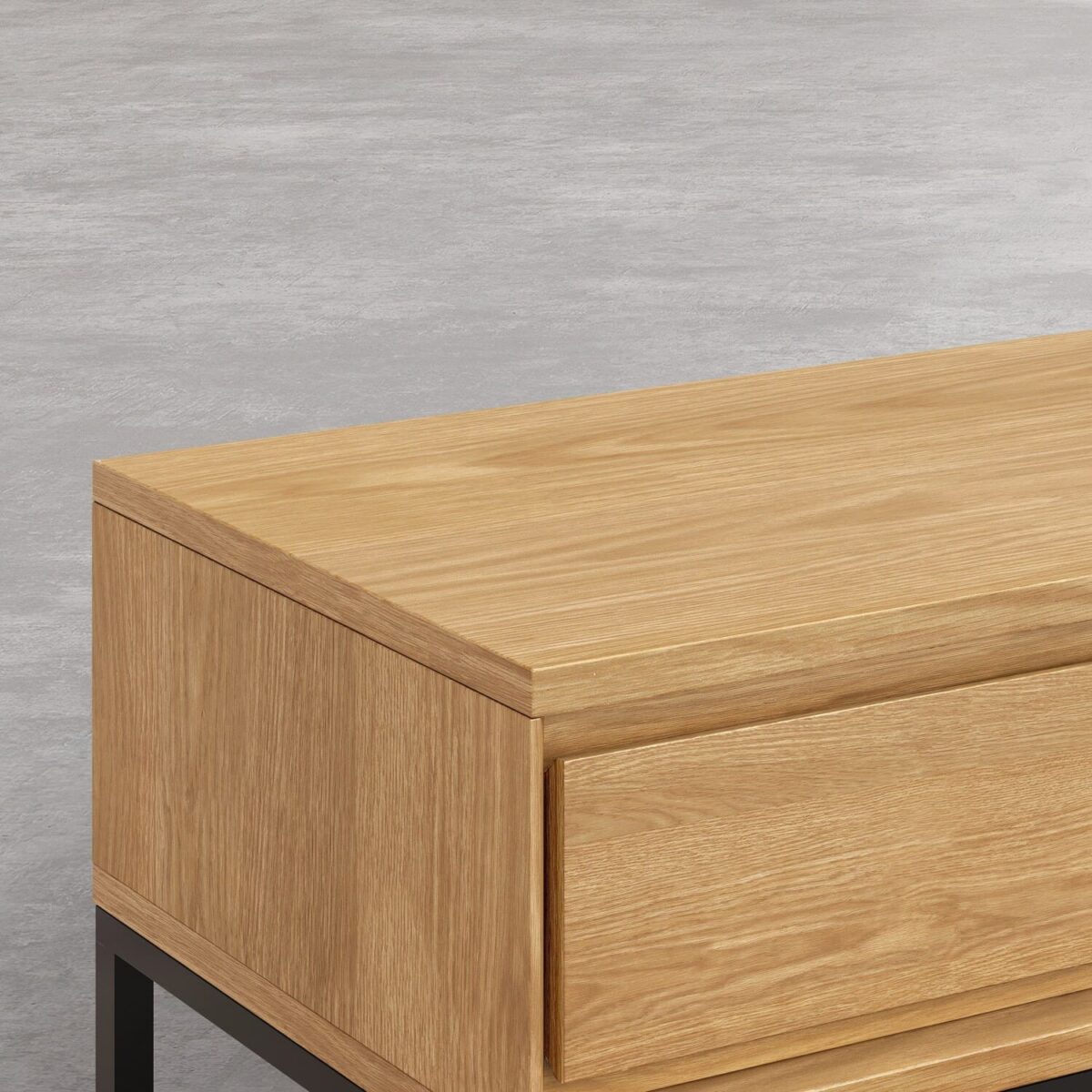 Flavie Sideboard in oak and black metal with 2 doors and 2 drawers - Natural - Design by Helena Pille - Image 8