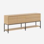 Flavie Μπουφέ από δρυ και μαύρο μέταλλο με 2 πόρτες και 2 συρτάρια - Natural - Design by Helena Pille
