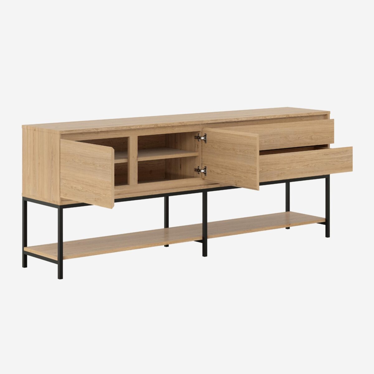 Flavie Μπουφέ από δρυ και μαύρο μέταλλο με 2 πόρτες και 2 συρτάρια - Natural - Design by Helena Pille - Image 7