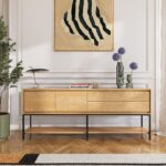 Flavie Μπουφέ από δρυ και μαύρο μέταλλο με 2 πόρτες και 2 συρτάρια - Natural - Design by Helena Pille - Image 3