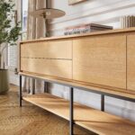 Flavie Μπουφέ από δρυ και μαύρο μέταλλο με 2 πόρτες και 2 συρτάρια - Natural - Design by Helena Pille - Image 4