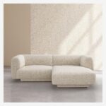 Austin 3-θέσιος καναπές δεξιά γωνία με ύφασμα με ύφασμα Vanilla Beige - Design by Federica Francin