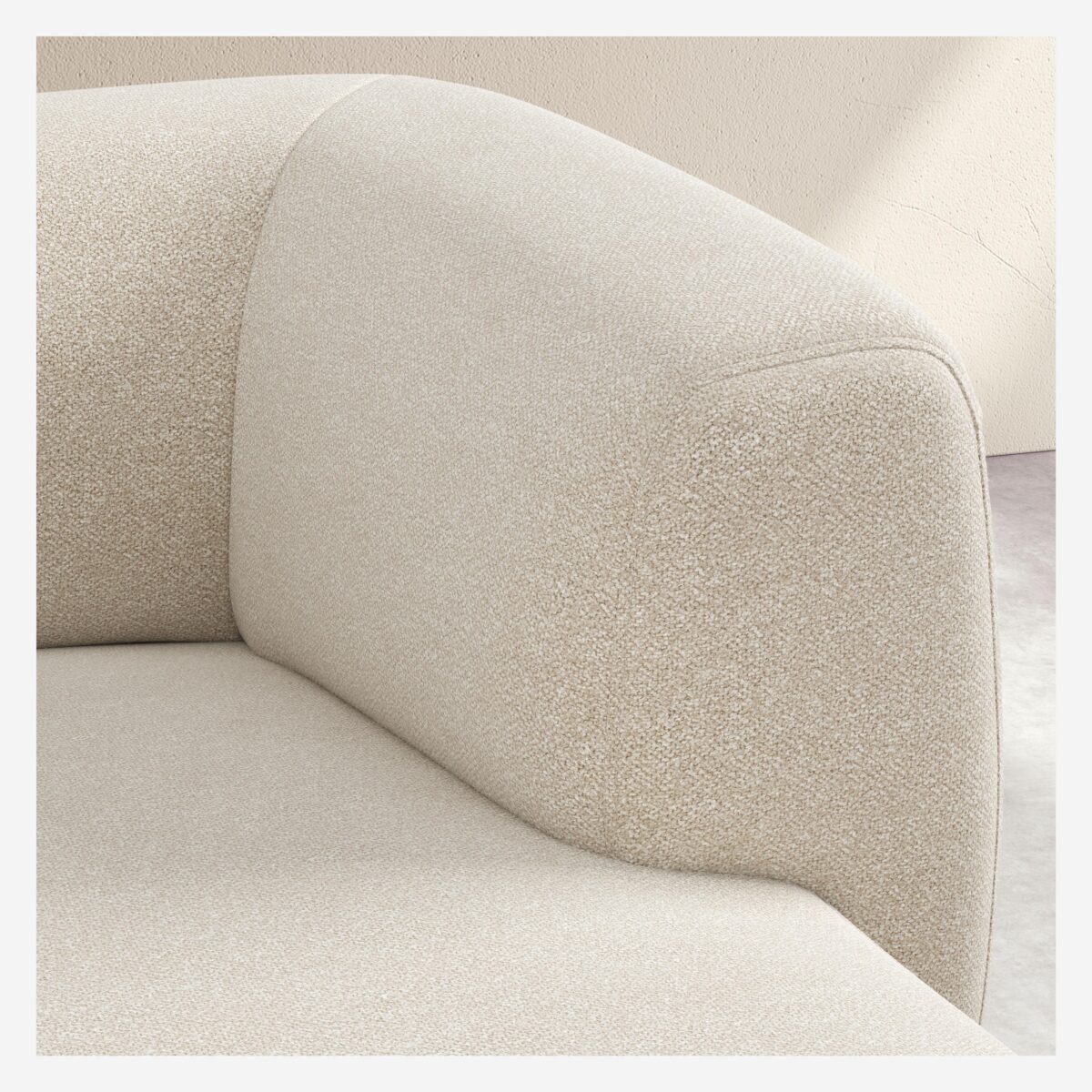 Austin 3-θέσιος καναπές δεξιά γωνία με ύφασμα με ύφασμα Vanilla Beige - Design by Federica Francin - Image 5