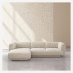 Austin 4-seat sofa left corner with textured fabric -Vanilla Beige- Design by Federica Francin