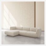 Austin 4-seat sofa left corner with textured fabric -Vanilla Beige- Design by Federica Francin - Image 3