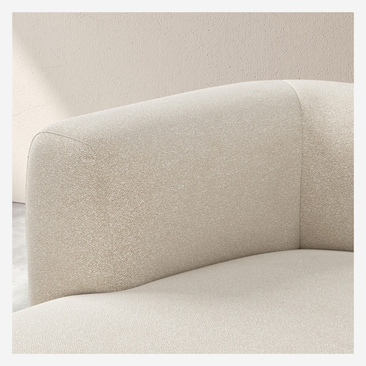 Austin 4-seat sofa left corner with textured fabric -Vanilla Beige- Design by Federica Francin - Image 4