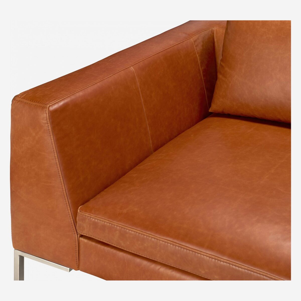 Montino Vintage Leather Two Seater Sofa - Cognac Brown - Image 9