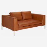Montino Vintage Leather Two Seater Sofa - Cognac Brown - Image 7
