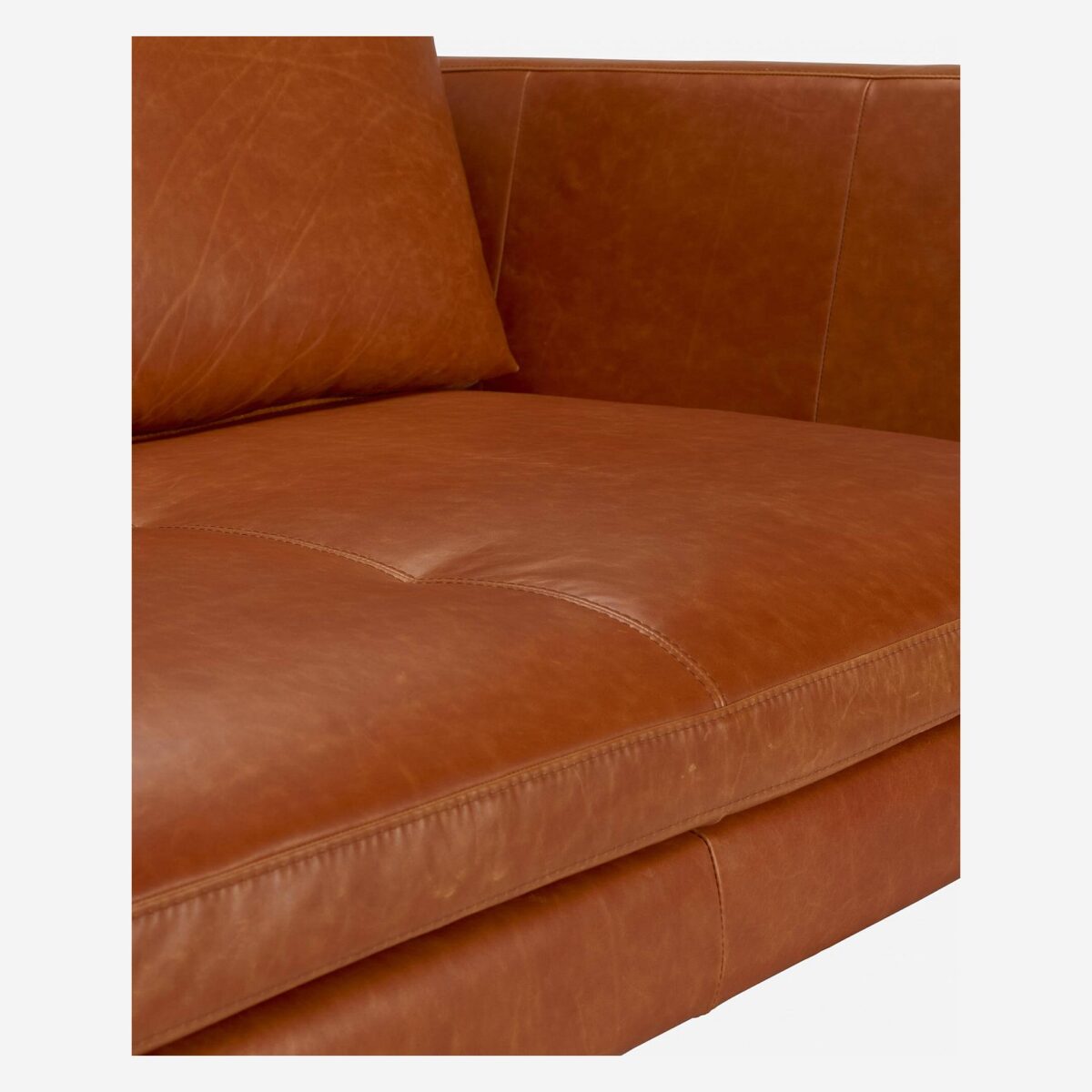 Montino Vintage Leather Two Seater Sofa - Cognac Brown - Image 6