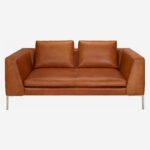 Montino Vintage Leather Two Seater Sofa - Cognac Brown - Image 5