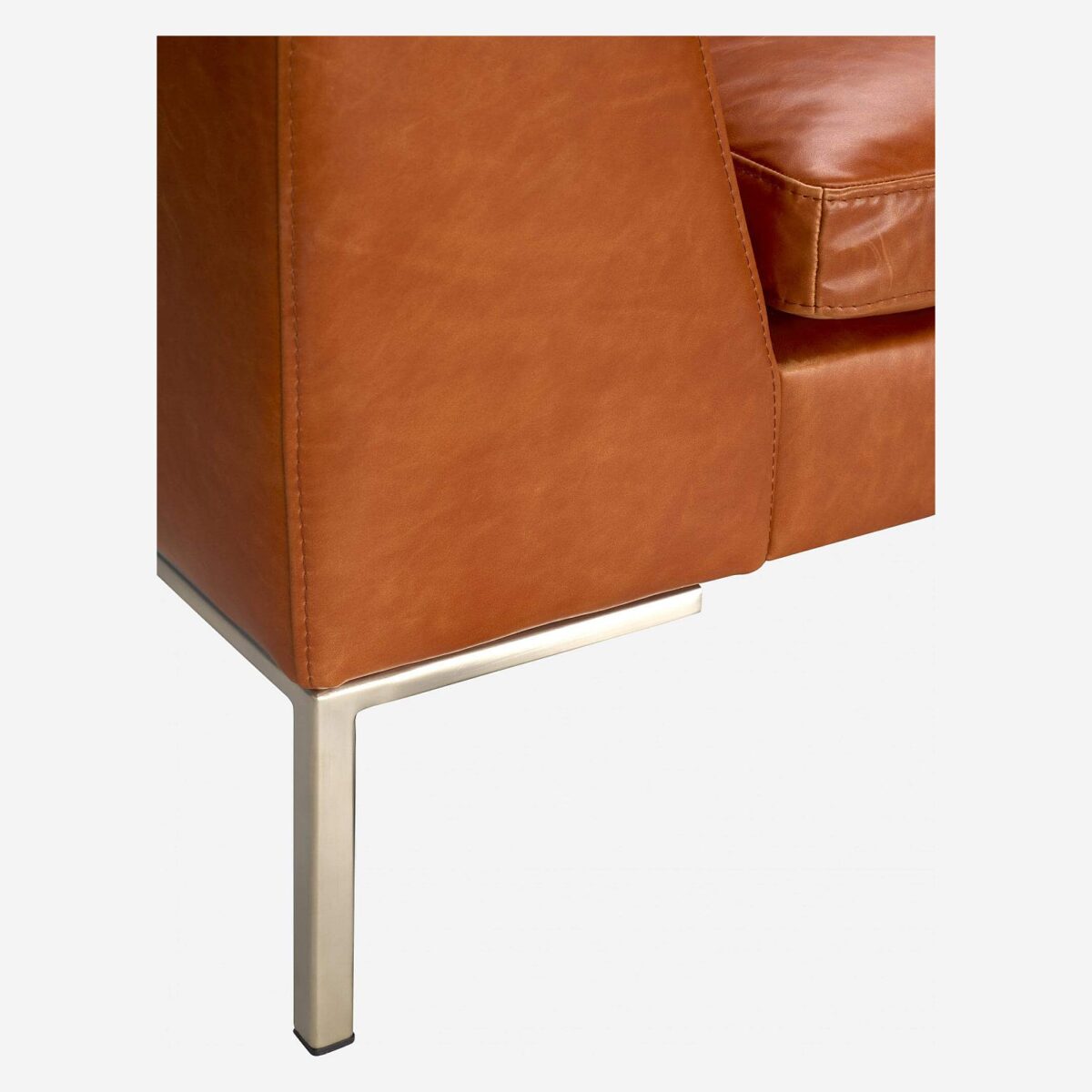 Montino Vintage Leather Two Seater Sofa - Cognac Brown - Image 3