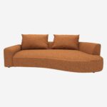 CATANE δεξιός γωνιακός καναπές σε ύφασμα Lucca - Καφέ φουντουκί