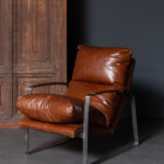 HOMY Leather armchair - metal frame 76*63.5*106