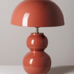 BULB metal table lamp red