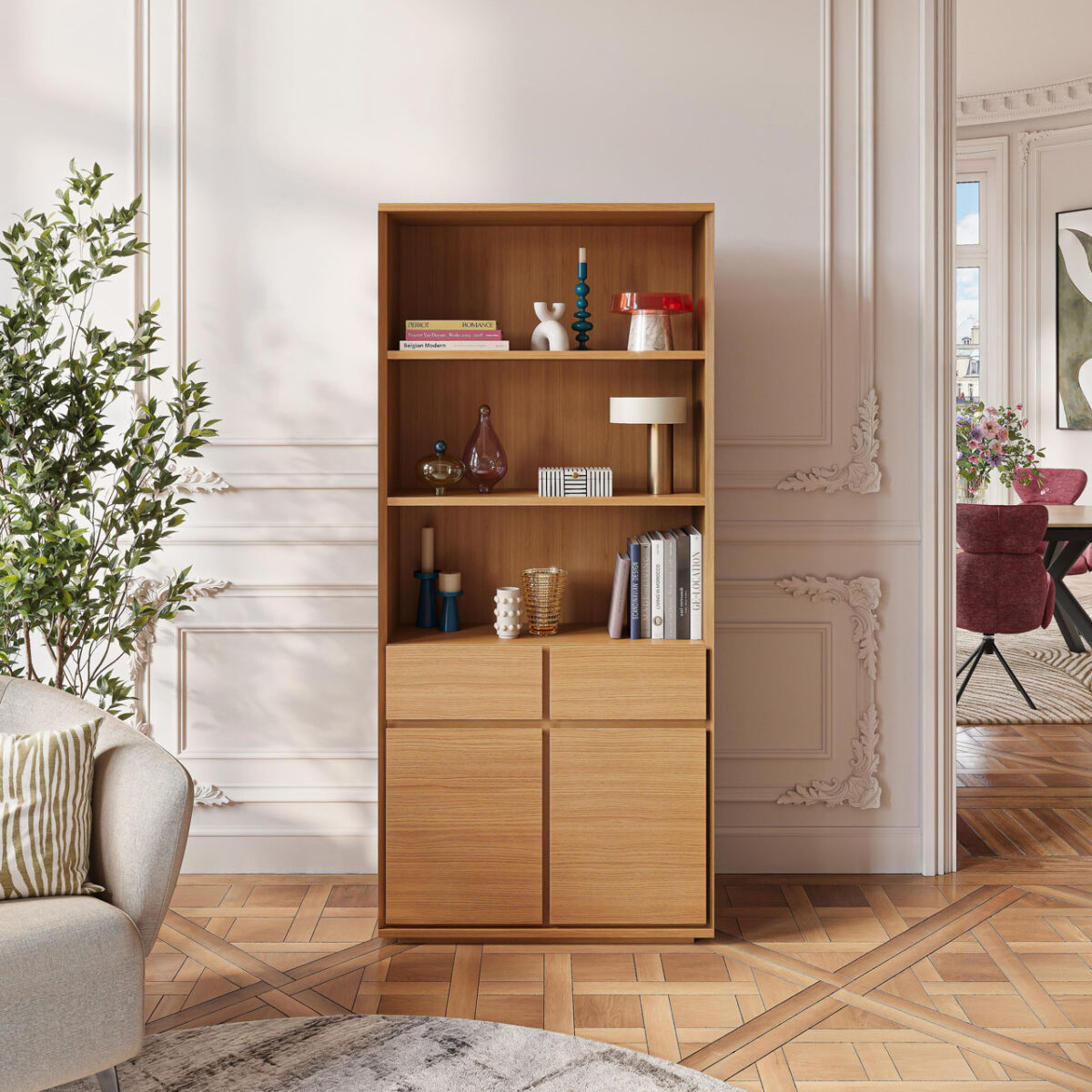 HAZO Βιβλιοθήκη από δρυ - Φυσικό - Image 2