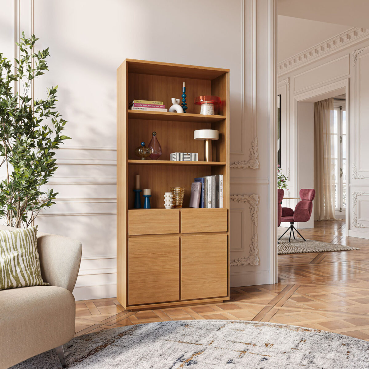 HAZO Βιβλιοθήκη από δρυ - Φυσικό - Image 4