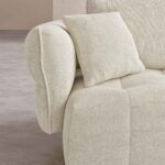 Kara 5-seater fabric sofa with feather filling - Iridescent white - Image 4